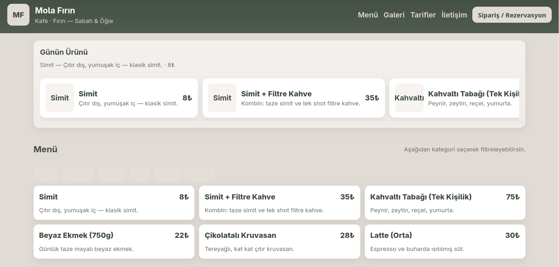 Restoran web tasarımı